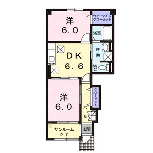 グレープタウンC【1階】の間取り