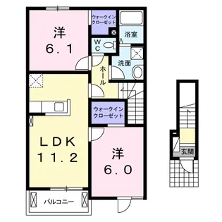 コールドゥD【2階】の間取り