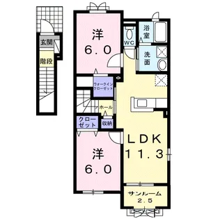 ニーラスク B【2階】の間取り