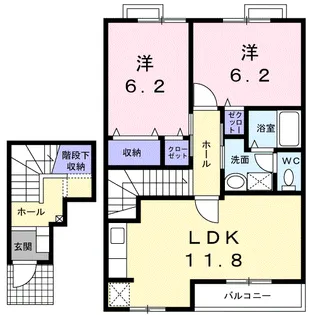 ブライト・ハウスB【2階】の間取り