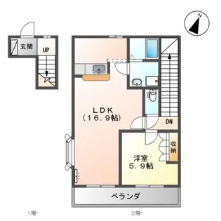 ボン・スメル ヒルズ【205号室】の間取り