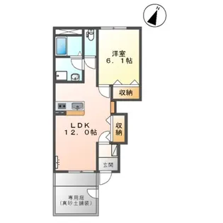 カーサ・フィオーレ【1階】の間取り