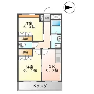 フィールハイムこうれいⅡ【1階】の間取り