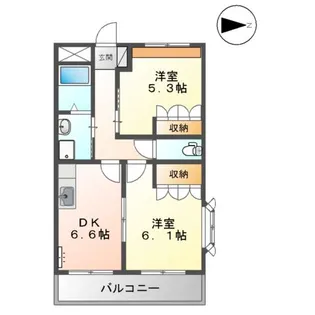 フィールハイムこうれいⅡ【2階】の間取り