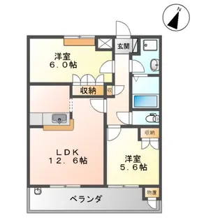 ロマン A棟【1階】の間取り