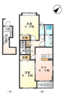 カーサ・ノール【2階】の間取り