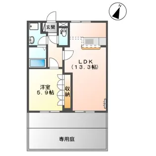 メルヴェールM.Ⅱ【1階】の間取り