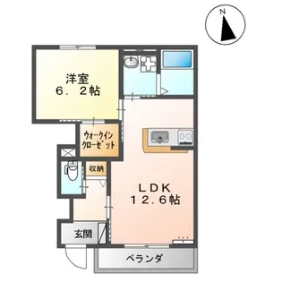 フリーデン【102号室】の間取り