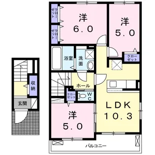 フェリーチェⅠ【2階】の間取り