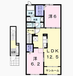 ローズマリーB【2階】の間取り