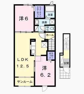 ローズマリーB【2階】の間取り