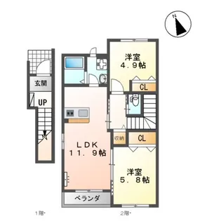 エスポワール・ド・イズモ【2階】の間取り