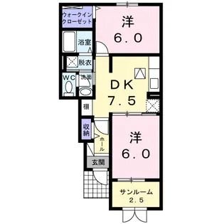 アルカンシエルC【1階】の間取り