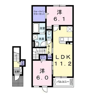 テルミアースメゾン セカンドB【2階】の間取り