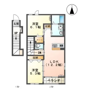 プラミオン カーザ【201号室】の間取り