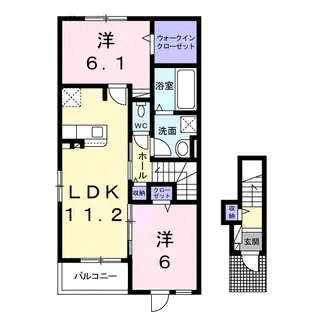 フレージュ ピアッツァB【2階】の間取り