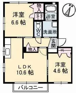 クレール六反 Ⅵ棟【1階】の間取り