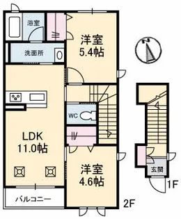 アトリエール【201号室】の間取り