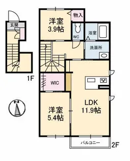 GARDENS天神【2階】の間取り