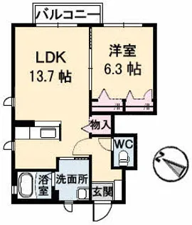ブランドール OHNO【1階】の間取り