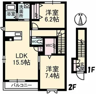 ソレイユコート築山新町【2階】の間取り