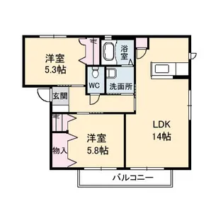 エレット A棟【2階】の間取り