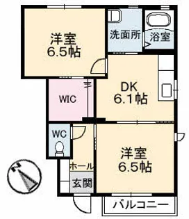 メゾンRYOSEN B棟【1階】の間取り