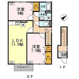 ドゥリーム・コート【2階】の間取り