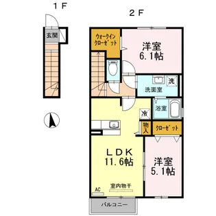 シャンクス【2階】の間取り