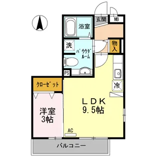 1LDKの間取り画像