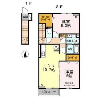 セジュールN【2階】の間取り
