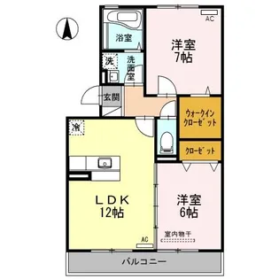 リビングタウン中野美保南 A棟【2階】の間取り
