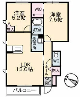 メゾンRYOSENⅡ D棟【1階】の間取り