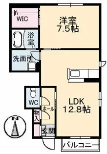 シャーメゾン モモ A棟【1階】の間取り