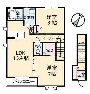 ブランドール TS C棟【2階】の間取り