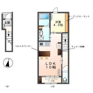 1LDKの間取り画像