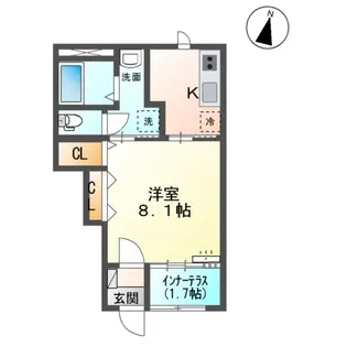 1Kの間取り画像