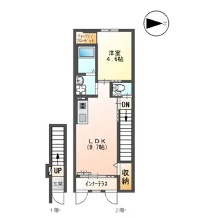 (仮)ユニヴァリィⅡ K大津町1LDK1LDK【206号室】の間取り