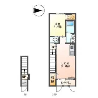 (仮)ユニヴァリィⅡ K大津町1LDK1LDK【205号室】の間取り