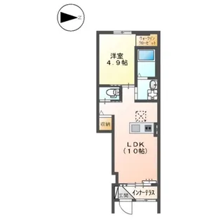 (仮)ユニヴァリィⅡ K大津町1LDK1LDK【1階】の間取り