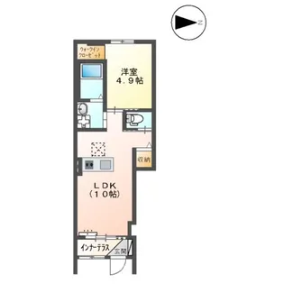 (仮)ユニヴァリィⅡ K大津町1LDK1LDK【103号室】の間取り