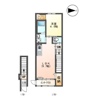 (仮)ユニヴァリィⅡ K大津町1LDK1LDK【201号室】の間取り