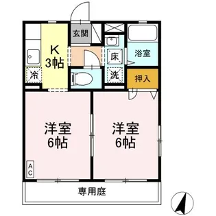 エスポアール 弐番館【1階】の間取り