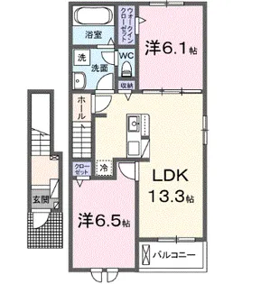 (仮)小山町アパート【2階】の間取り