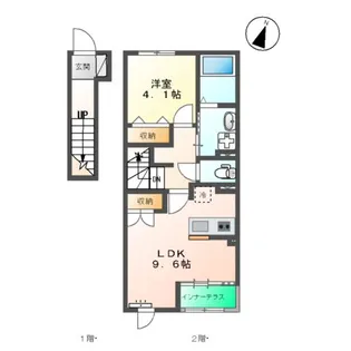 (仮)スターテラスⅡ塩冶町 1K1LDK【203号室】の間取り