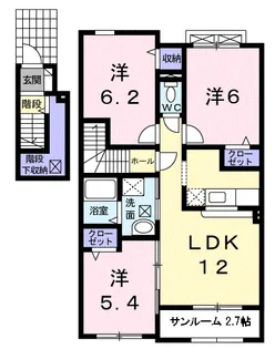 サンリッツ ヒキノB【2階】の間取り