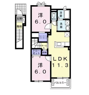 アヴァンセB【2階】の間取り
