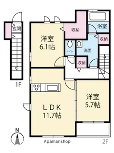 パークコート イケダB【201号室】の間取り
