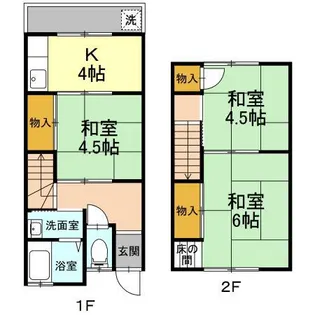 島根県安来市飯島町【テラスハウス】の間取り