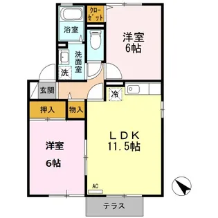 アコルデ B棟【1階】の間取り